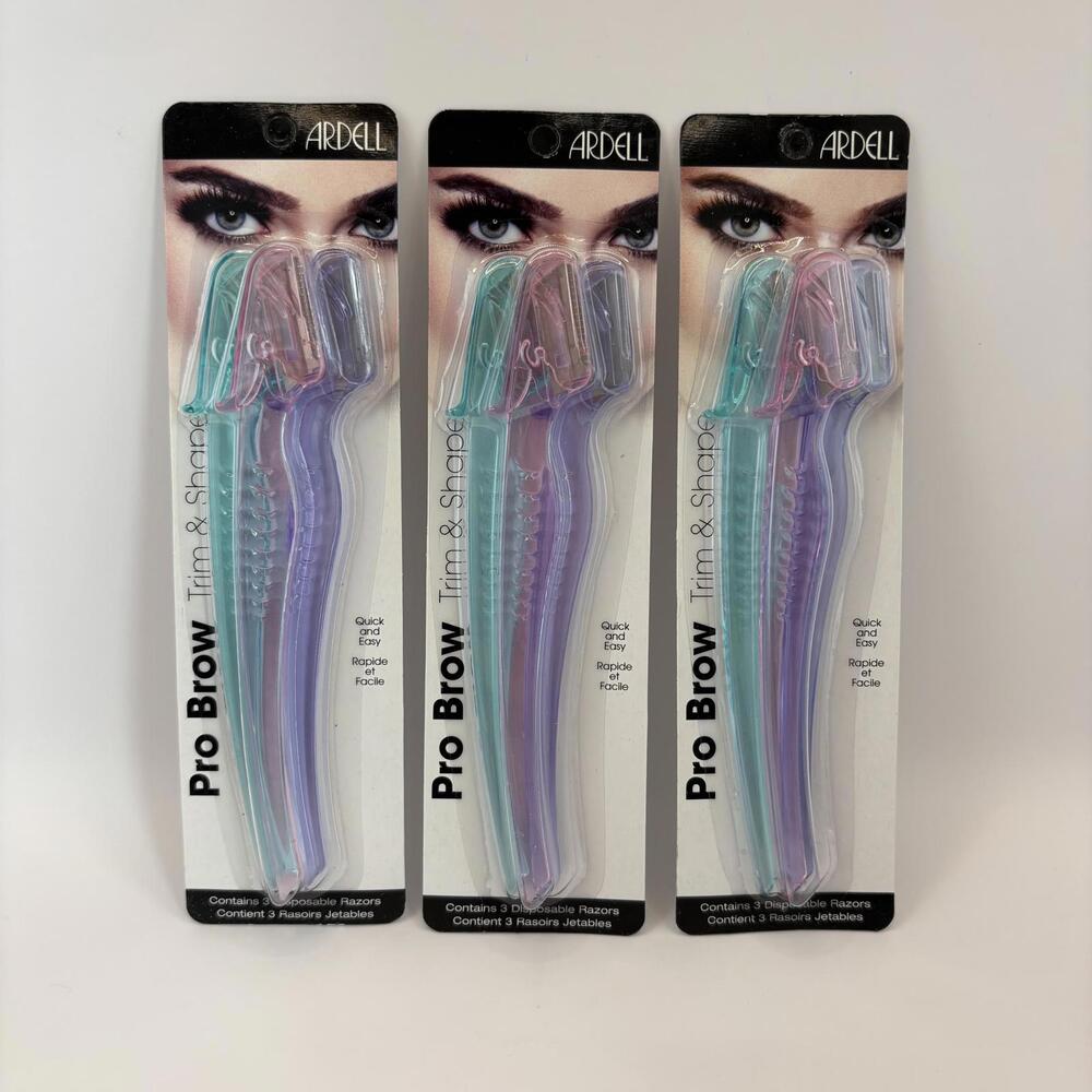 Ardell Pro Brow Trim & Shape Eyebrow Trimmer/Shaper – 3-Packs of 3 – NEW